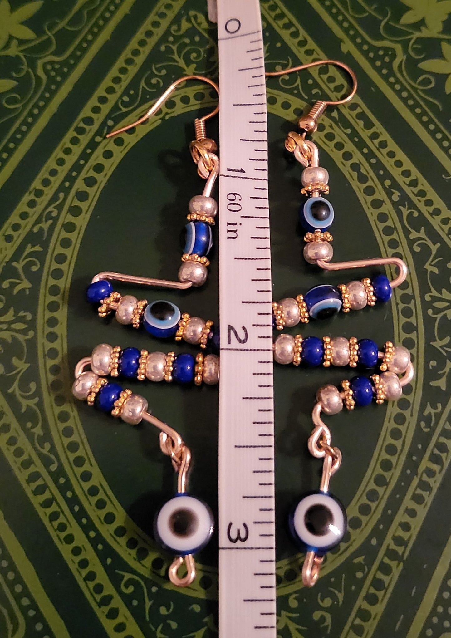 Evil Eye 3" Squiggle Earrings