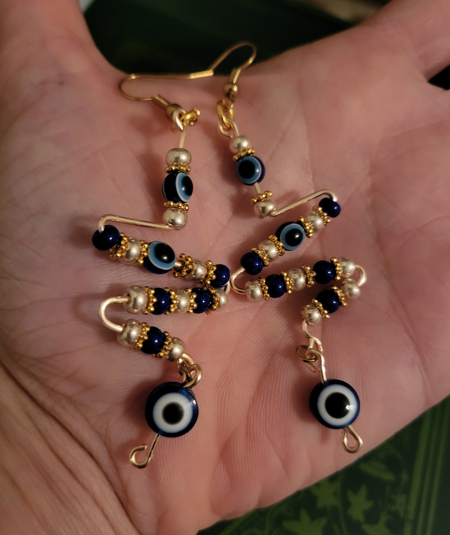 Evil Eye 3" Squiggle Earrings