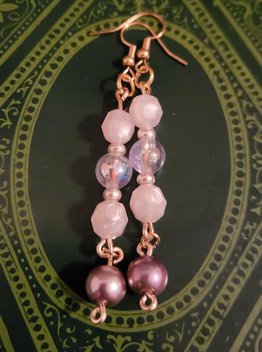 Purple Drop 3" Earrings