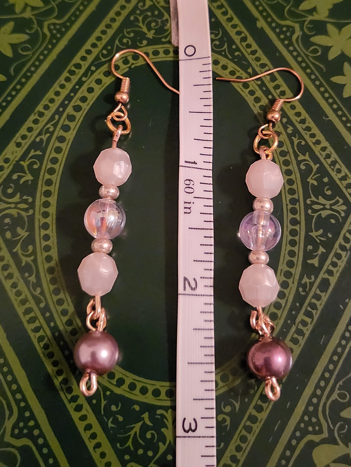 Purple Drop 3" Earrings