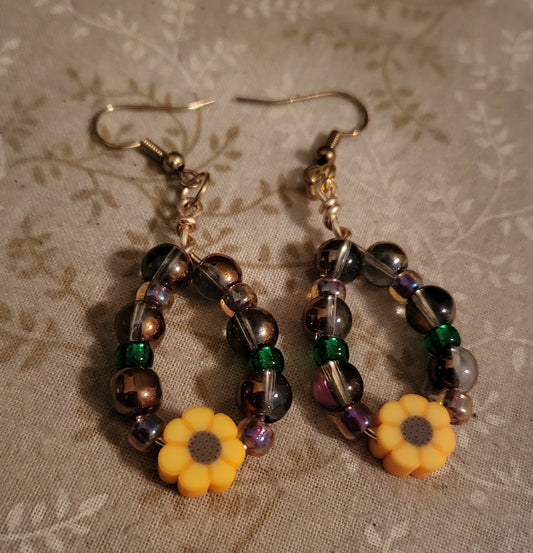 Sunflower Dangly Earrings