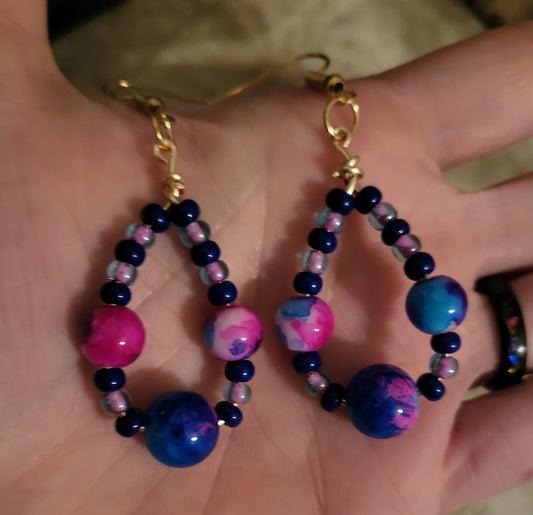 Fuschia Dangly Earrings