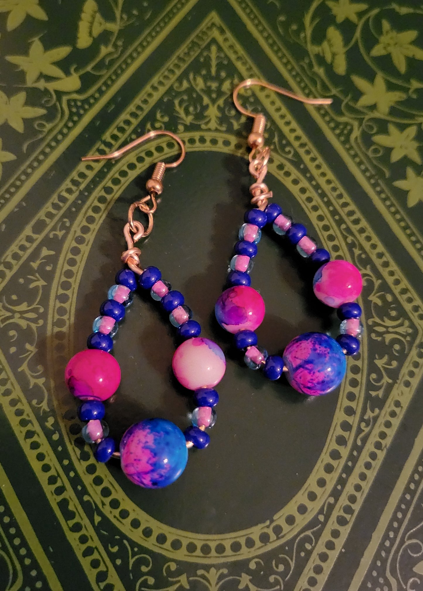 Fuschia Dangly Earrings