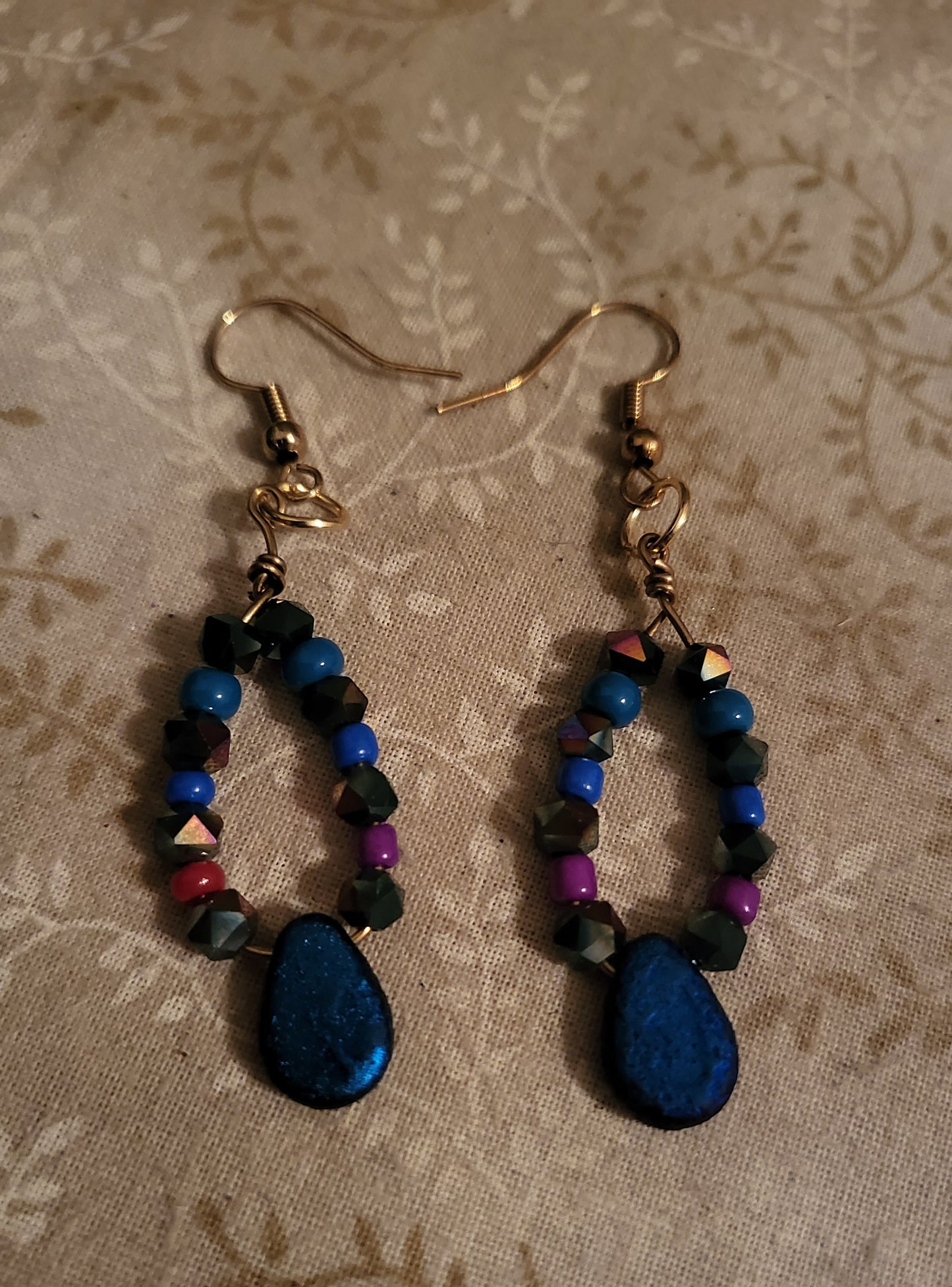 Blue Dragon Scale Earrings