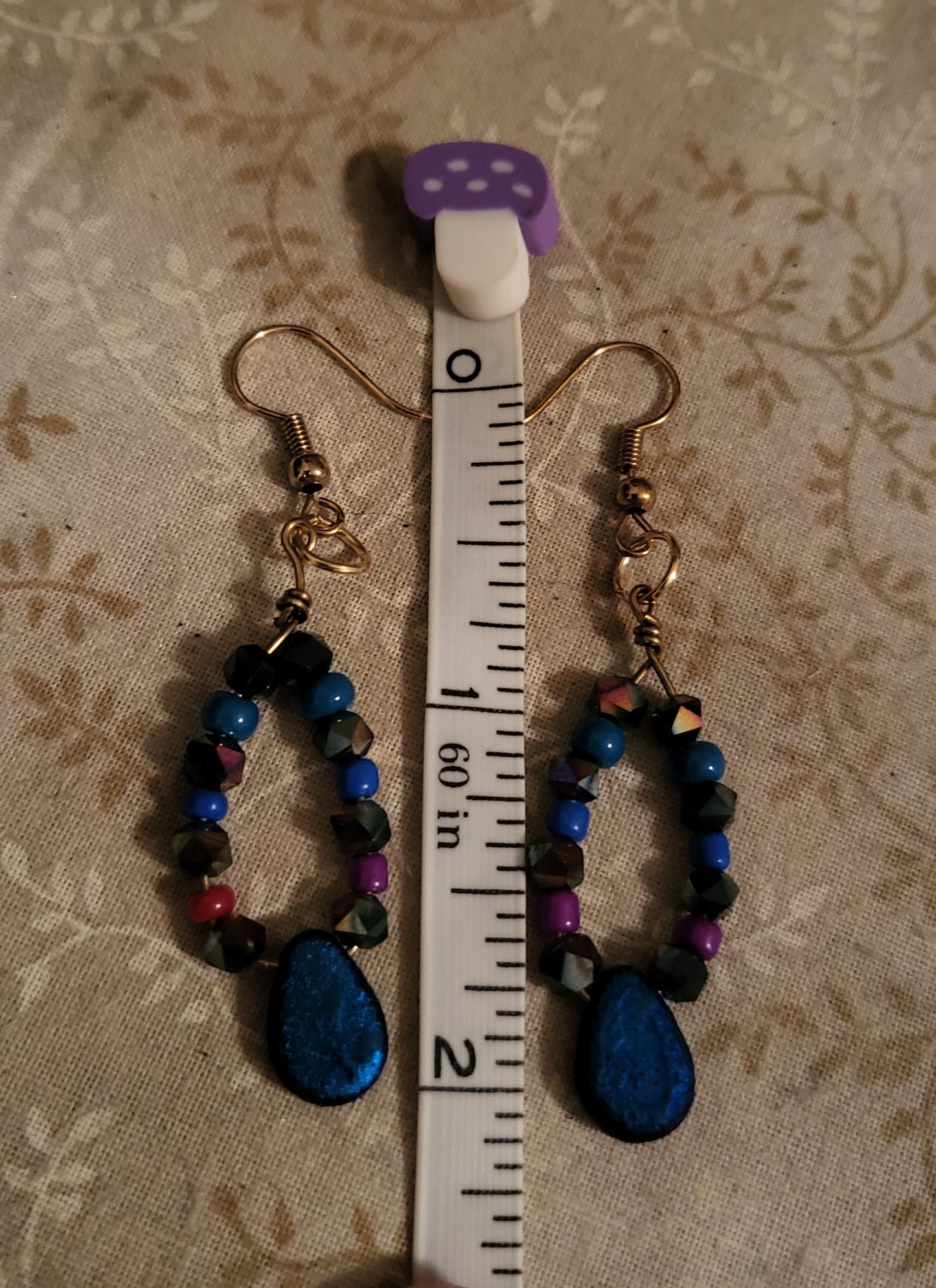 Blue Dragon Scale Earrings