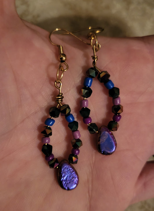 Purple Dragon Scale earrings