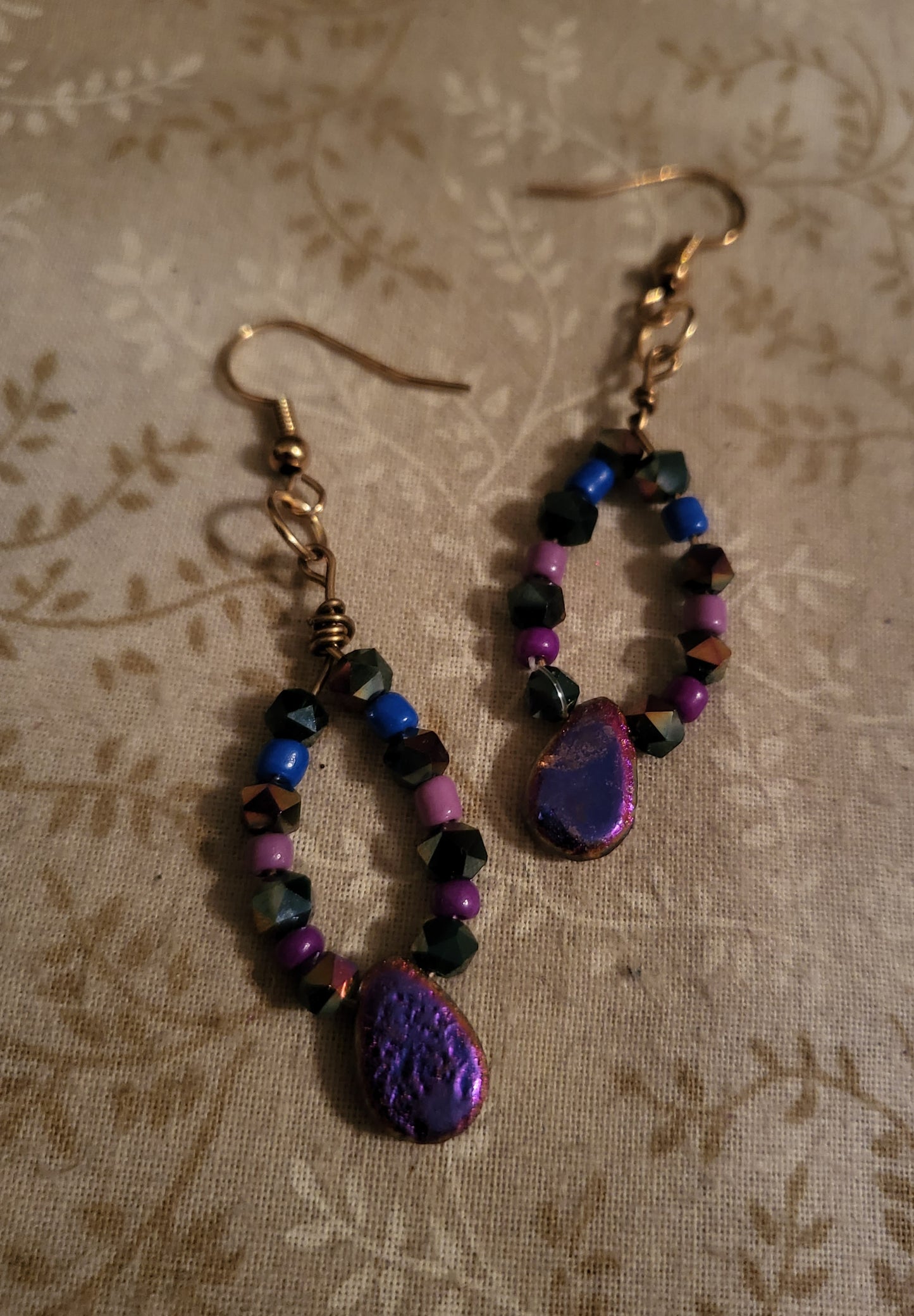 Purple Dragon Scale earrings