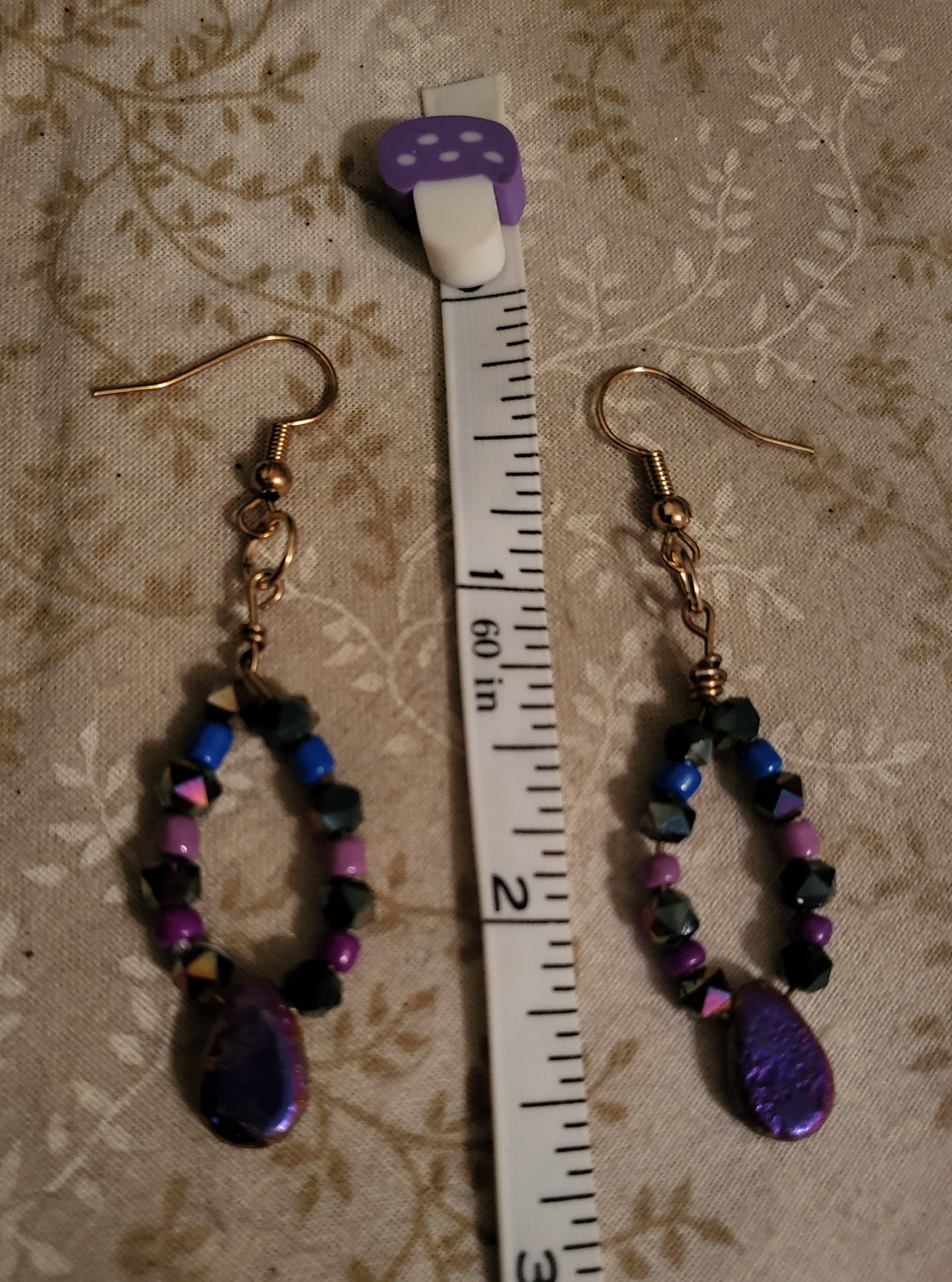 Purple Dragon Scale earrings