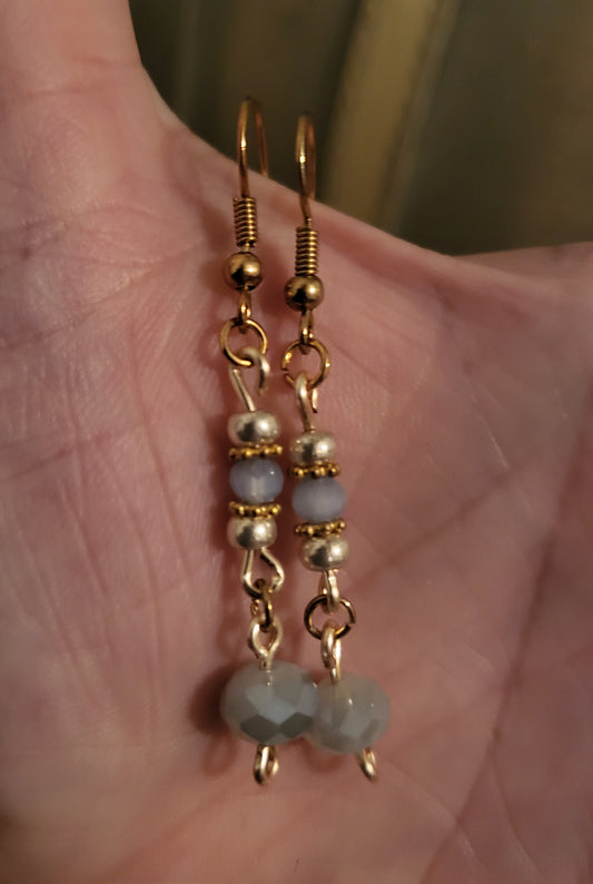 Dusky Blue Dangly Earrings