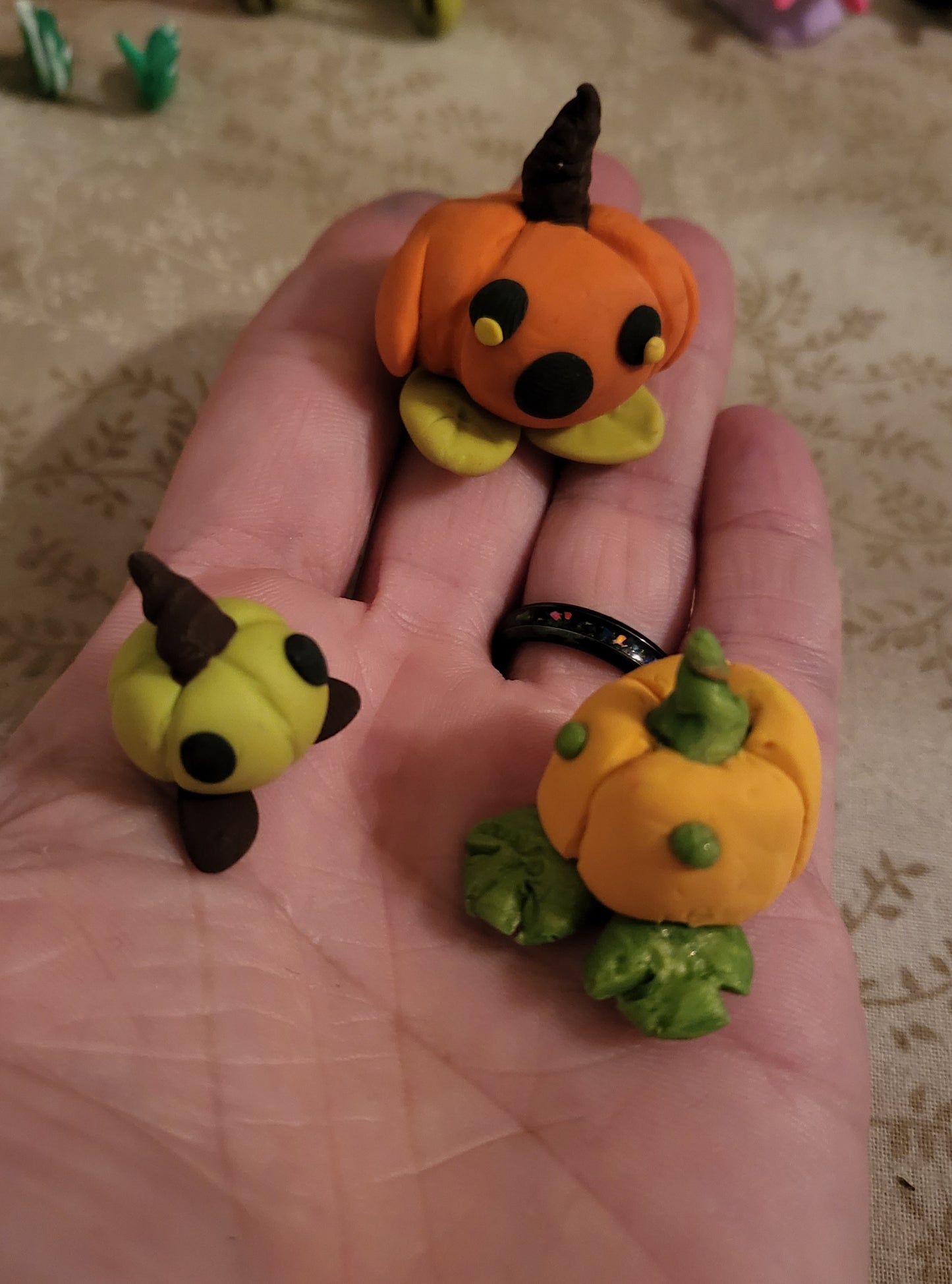 Pumpkin Pals Clay Figurines