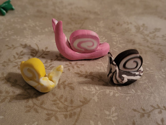 Swiss Cake Clay Snails