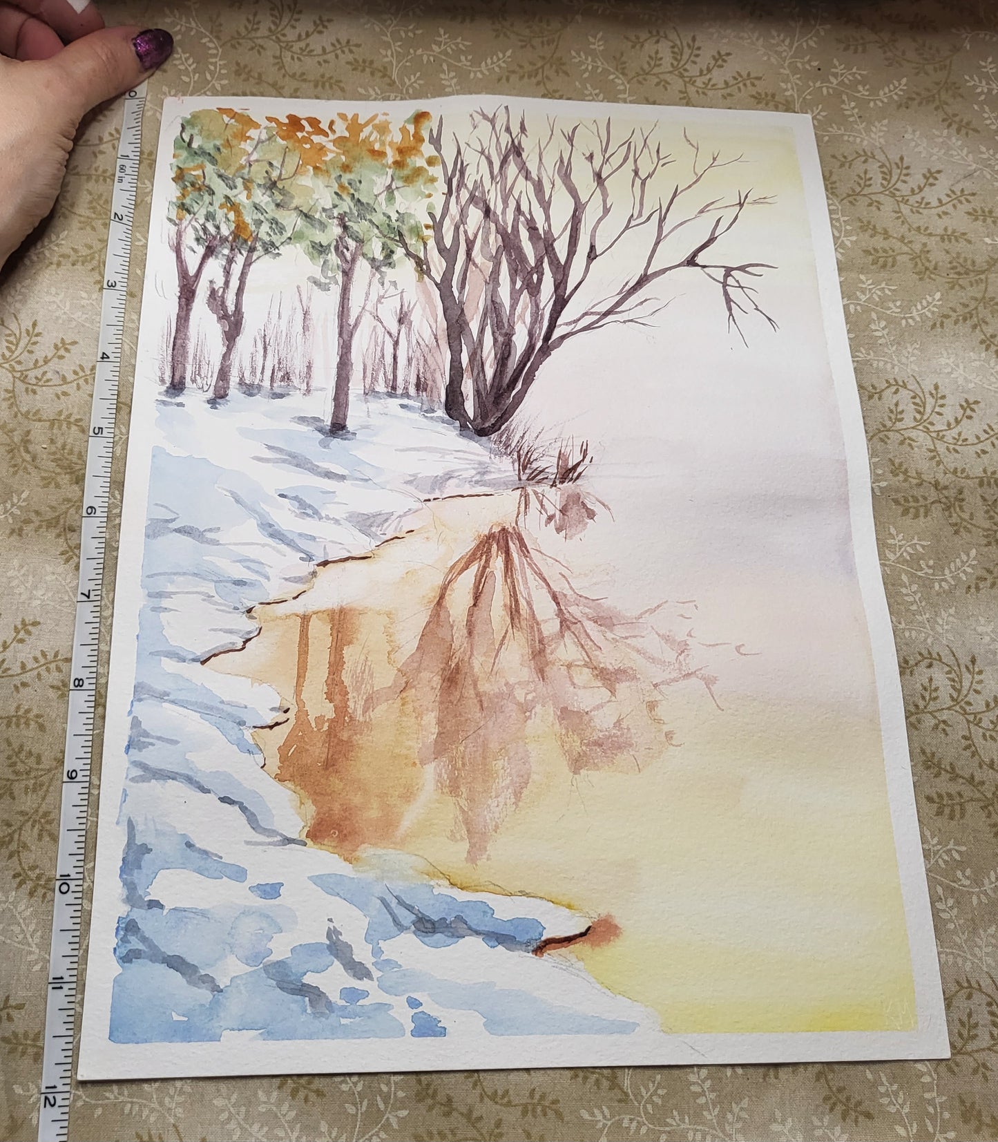 Winter Morning 9x12 Original Watercolor