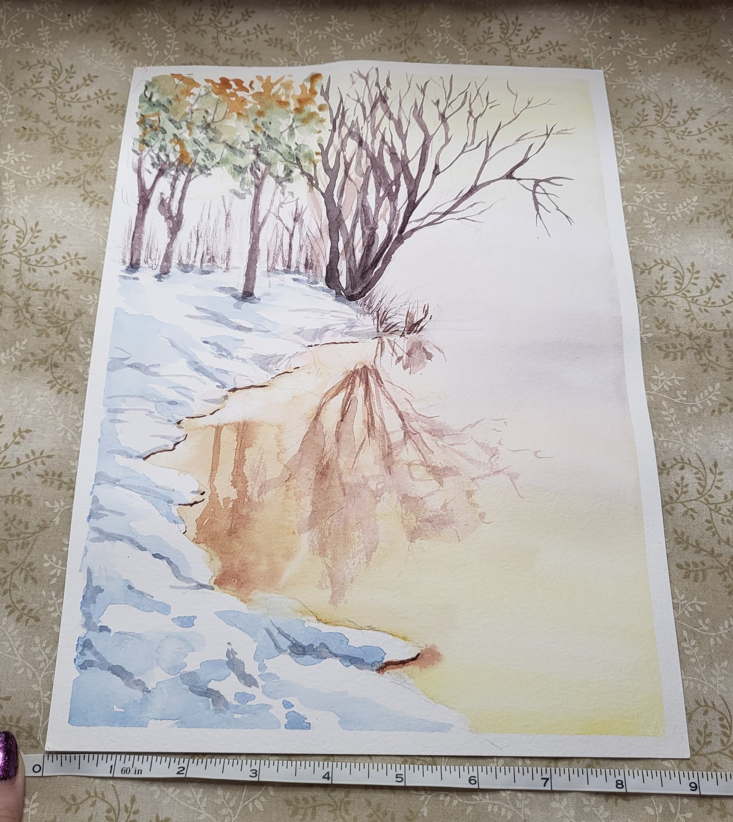 Winter Morning 9x12 Original Watercolor