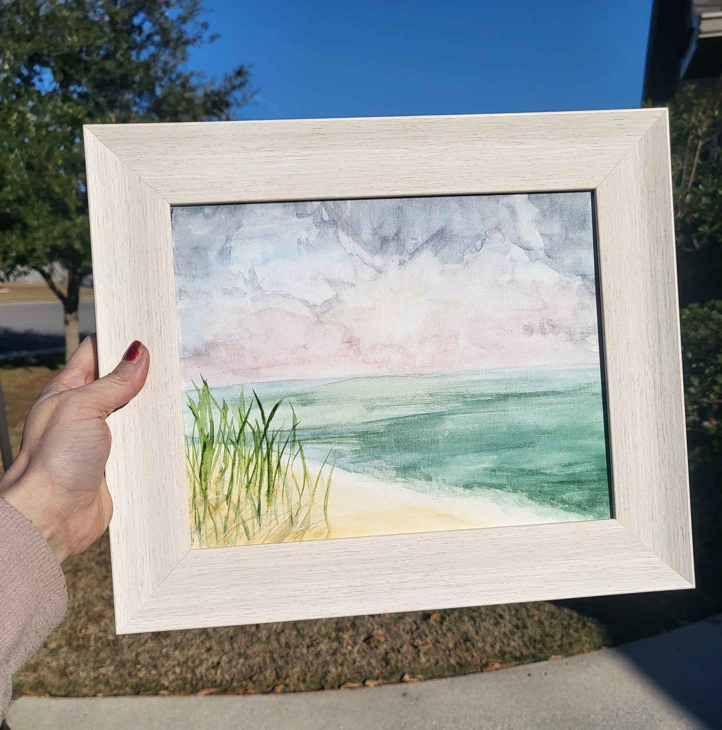 Teal Tide 8x10 Framed Watercolor