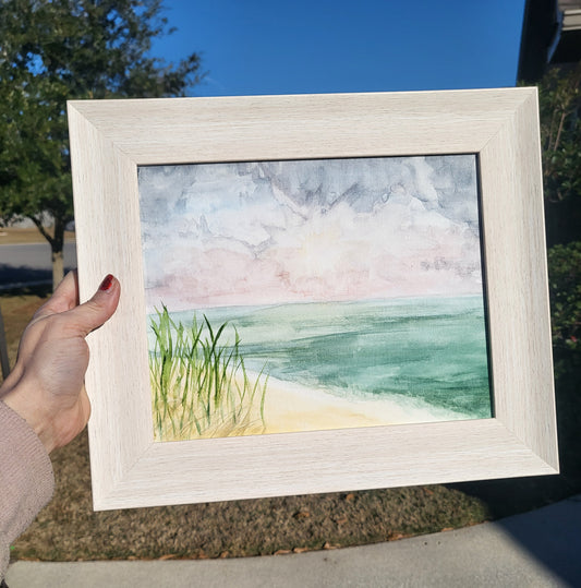 Teal Tide 8x10 Framed Watercolor