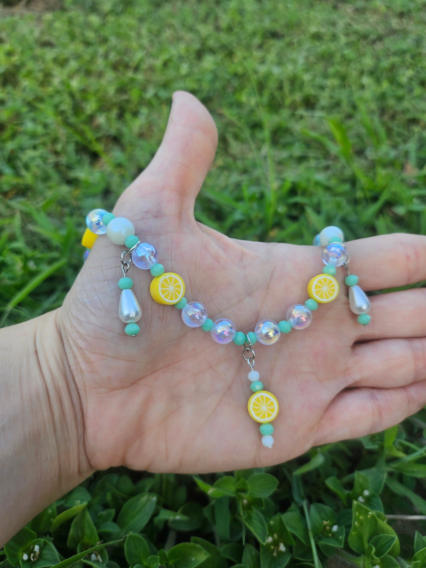 Teal Lemonade Necklace