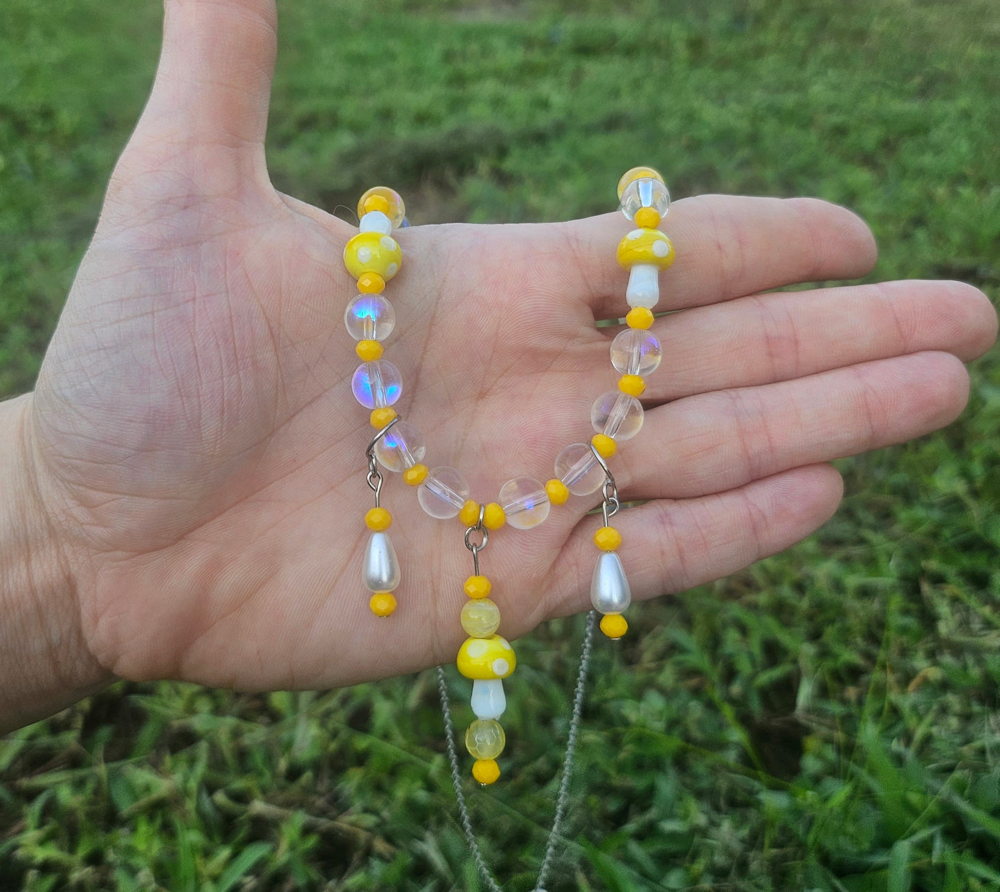 Yellow Mushroom 11" Necklace