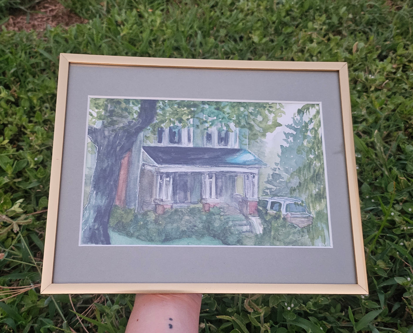 Chez Denbrough Original Watercolor silver frame