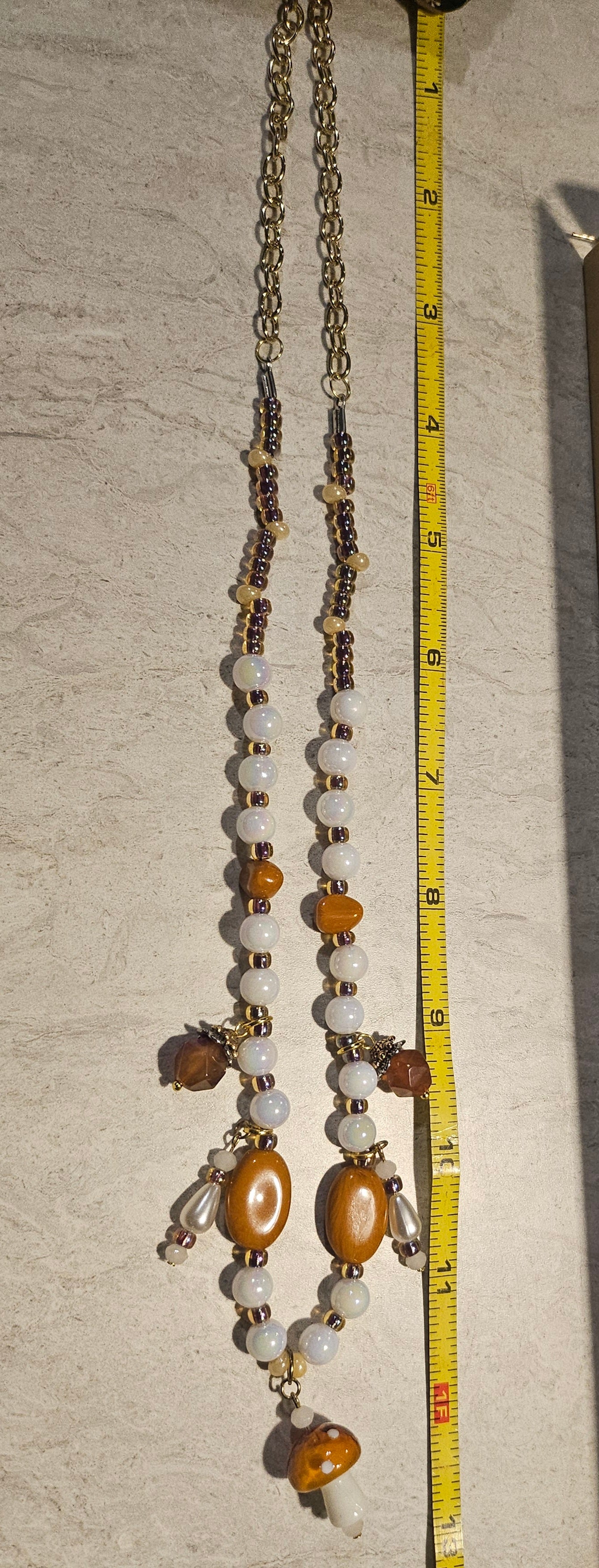 Burnt Orange Mushroom necklace