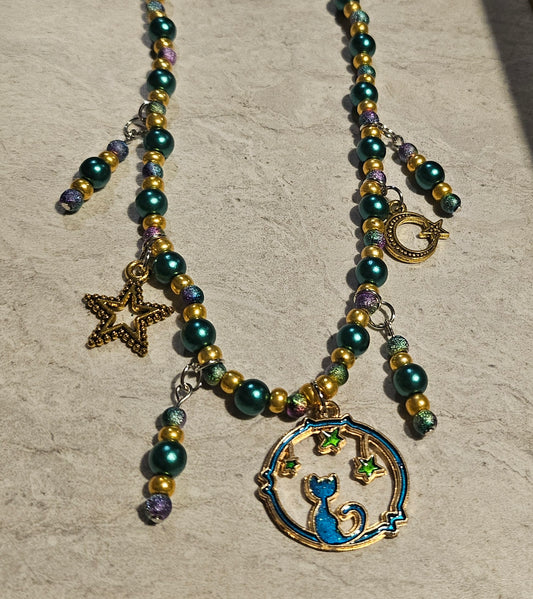 11" Turquoise Kitty Necklace