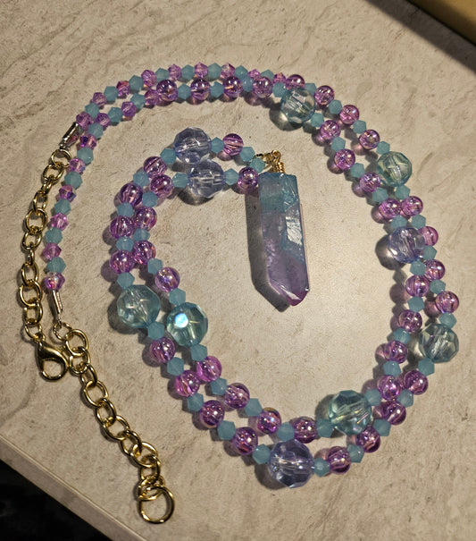 16" Cotton Candy Crystal Necklace