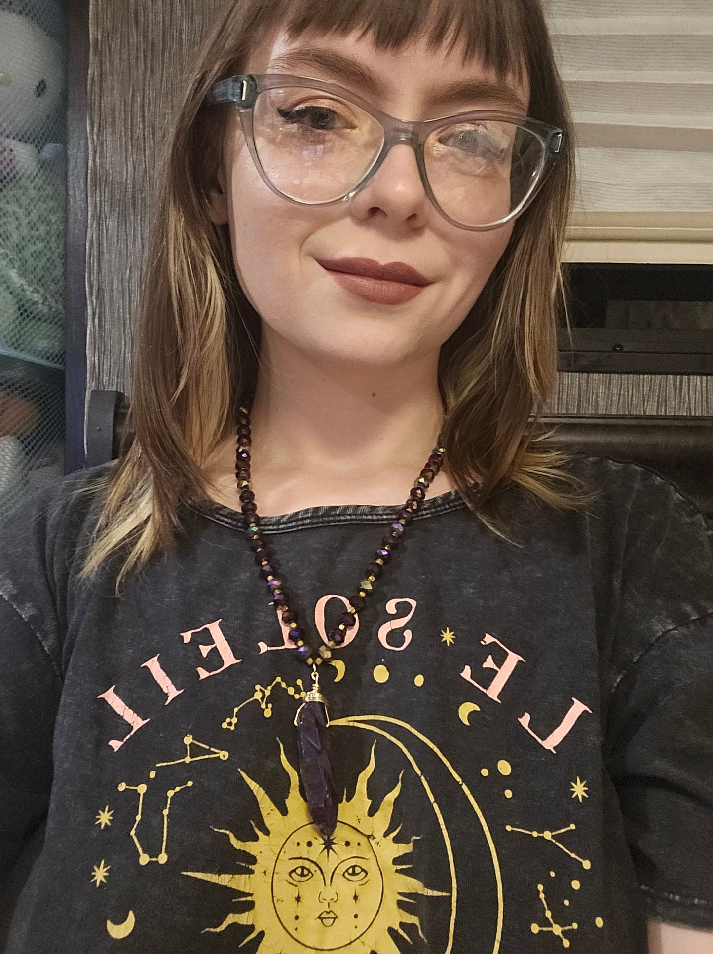 10" Midnight Purple Beaded Necklace