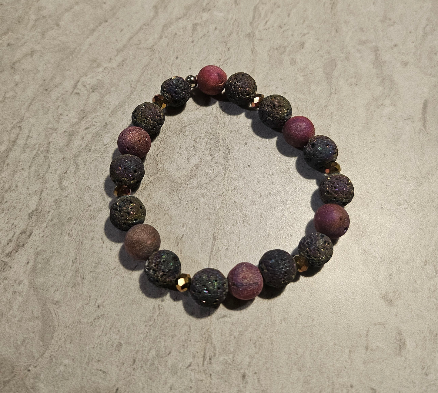 6-7" Red Lava Rock Stretchy Bracelet