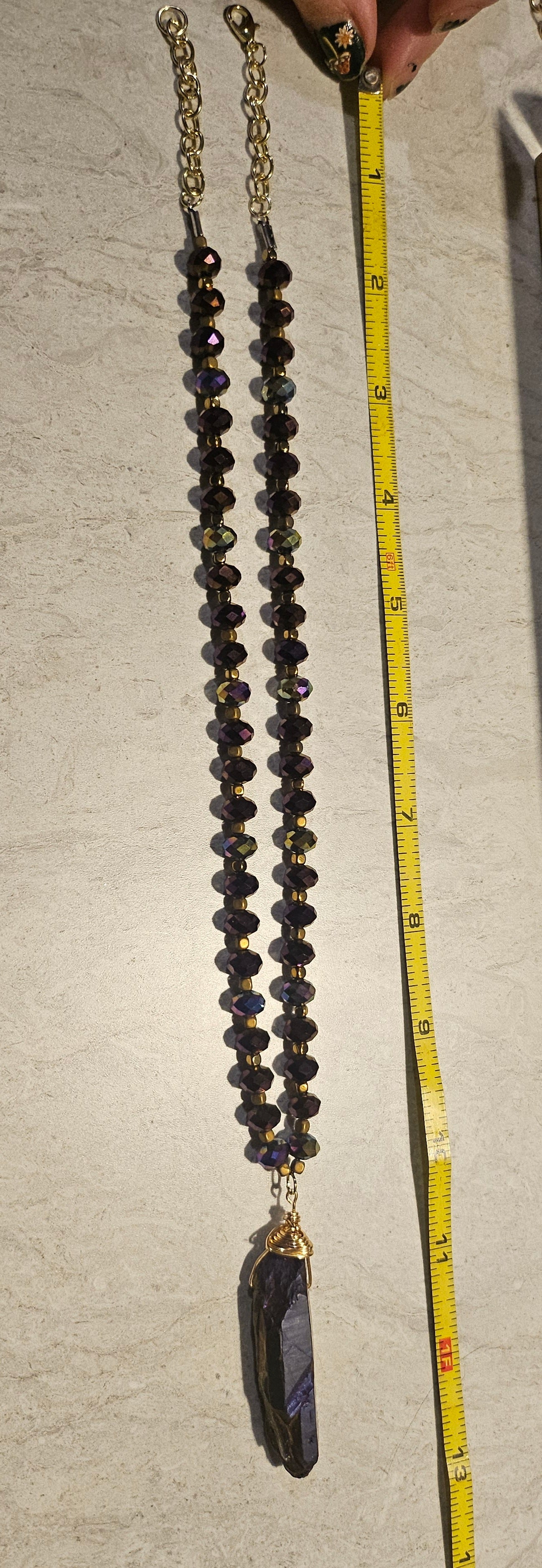 10" Midnight Purple Beaded Necklace