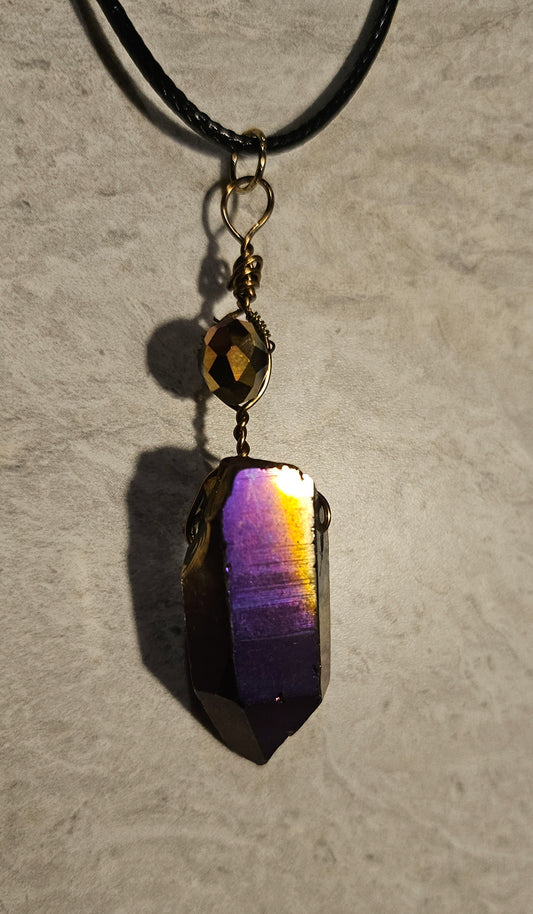 Chunky Purple with Faceted Bead Necklace