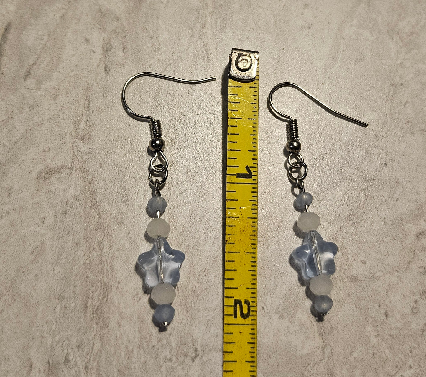 2" Baby Blue Star Earrings