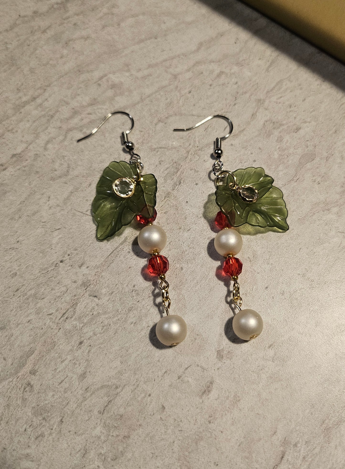3" Cream Dew Dangly Earrings