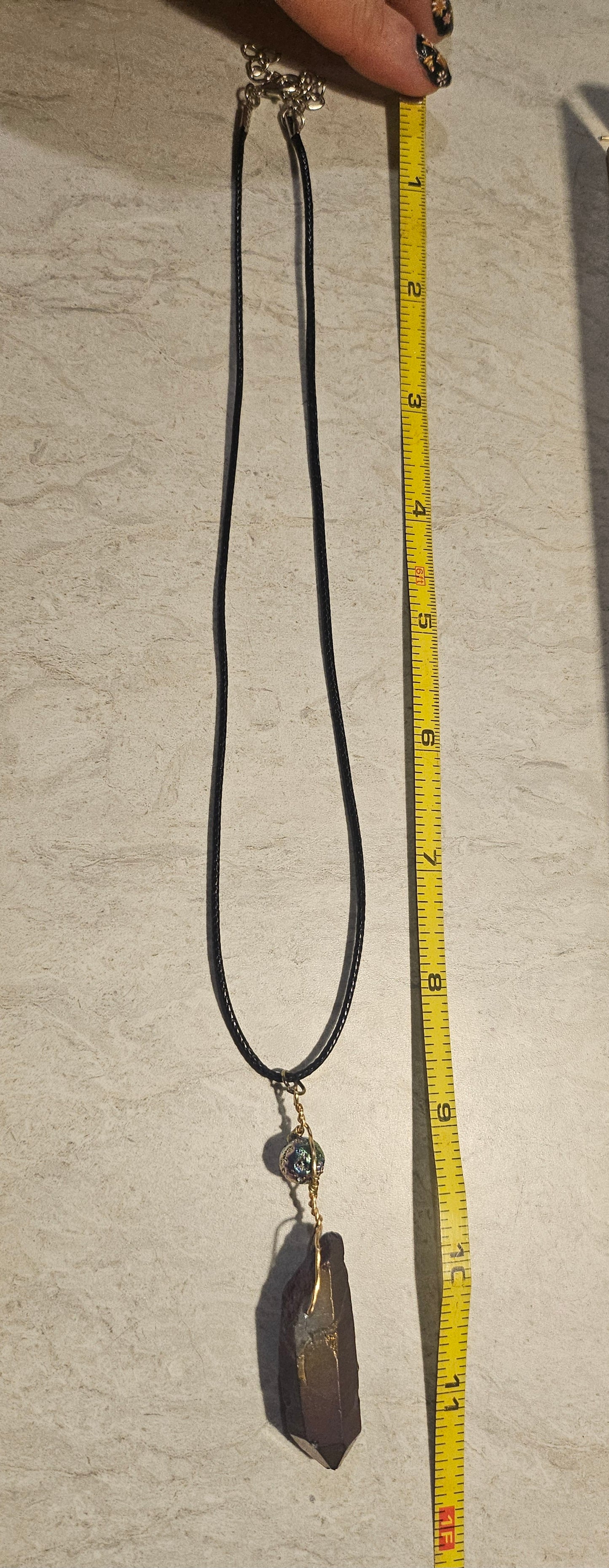 9" Dark Purple Crystal Necklace