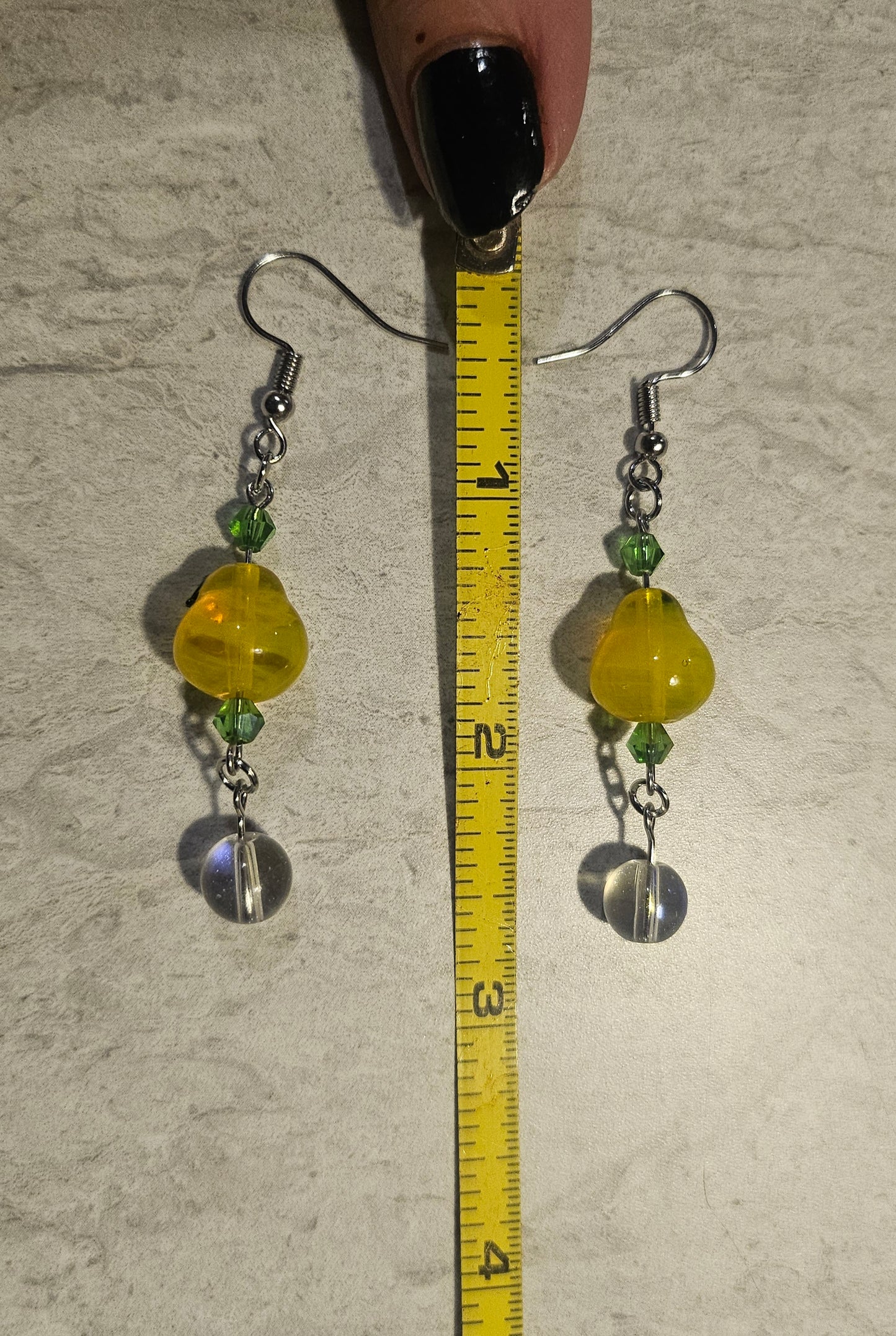 3" Pear Dangly Earrings