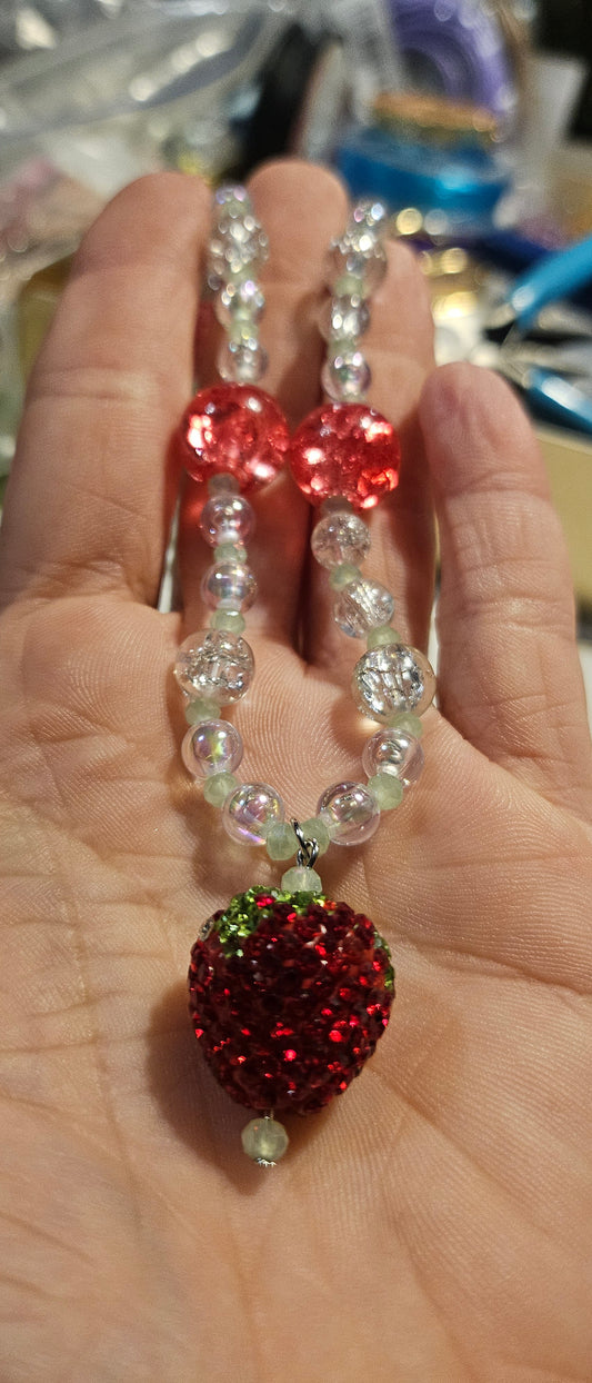 9" Mint Berry Beaded Necklace