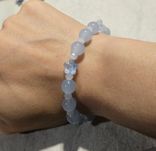 7" Baby Blue Star Stretchy Bracelet