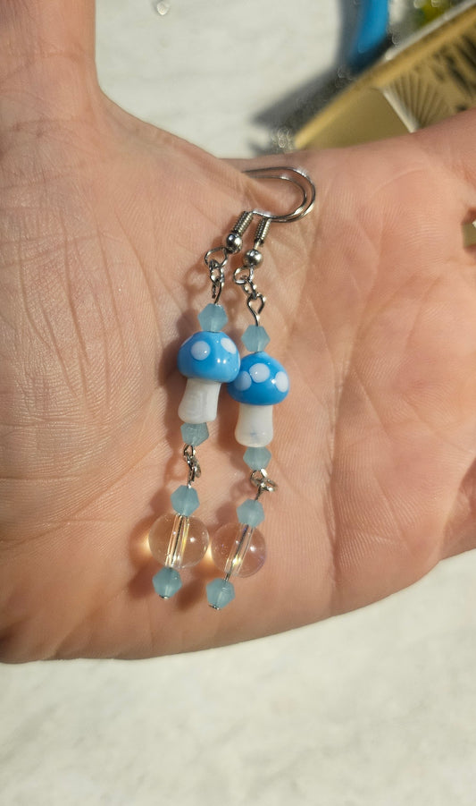 Cyan Mushie Dangle Earrings