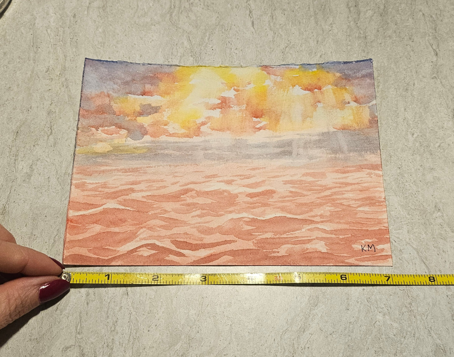 Dusky Sea 5x7 Original Watercolor