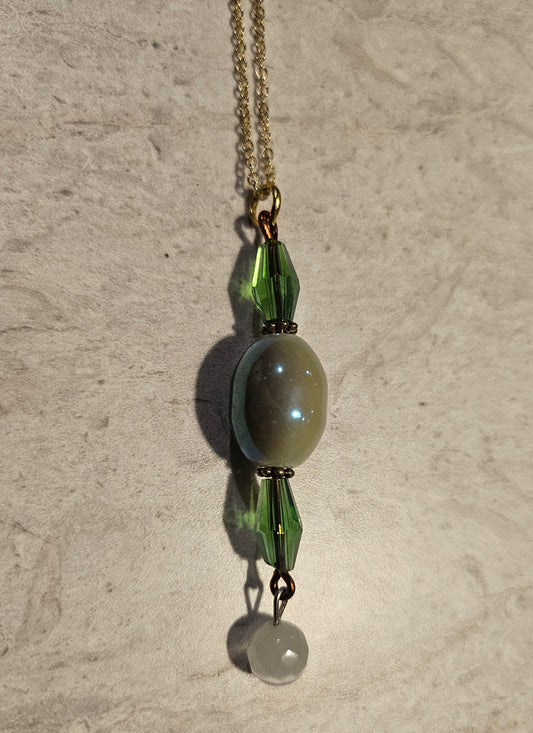 11" Green Drop Chain Necklace