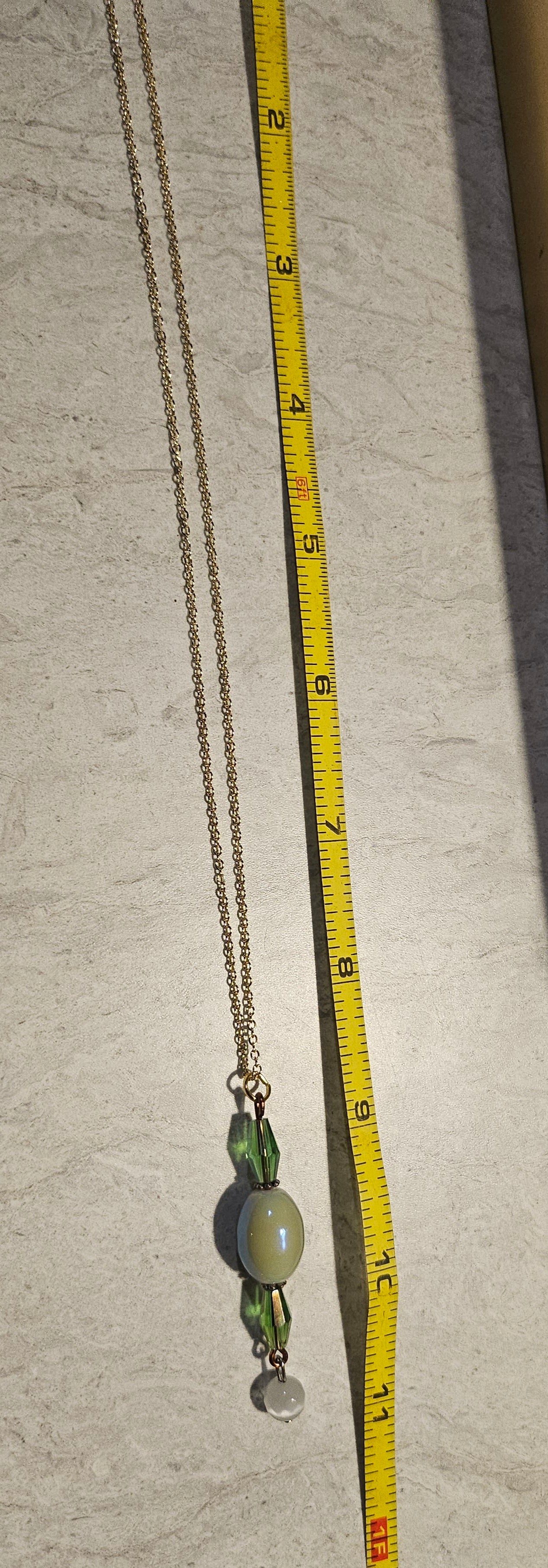 11" Blue/Pink Crystal Necklace