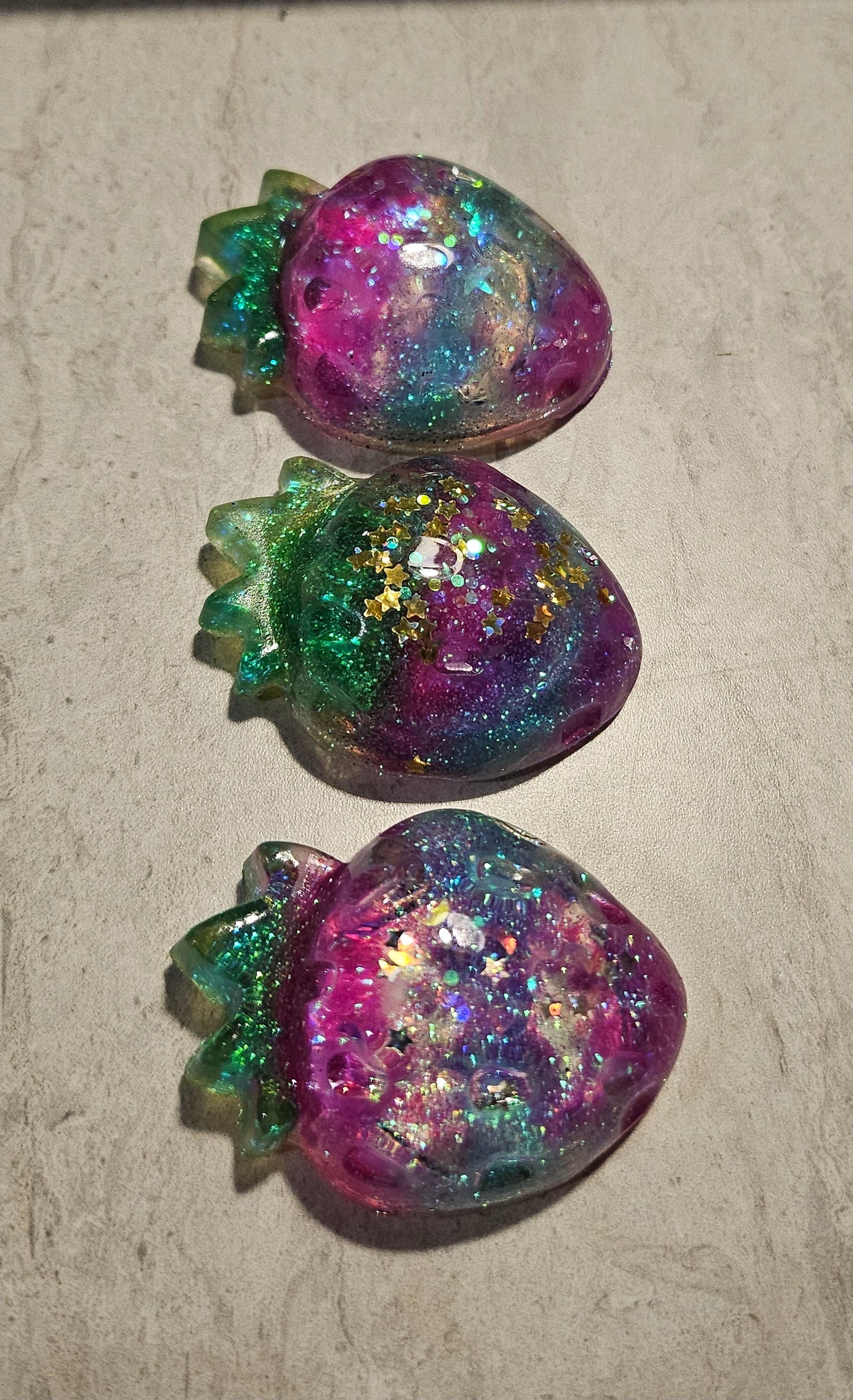 Blue/Pink Strawberry Magnet Set