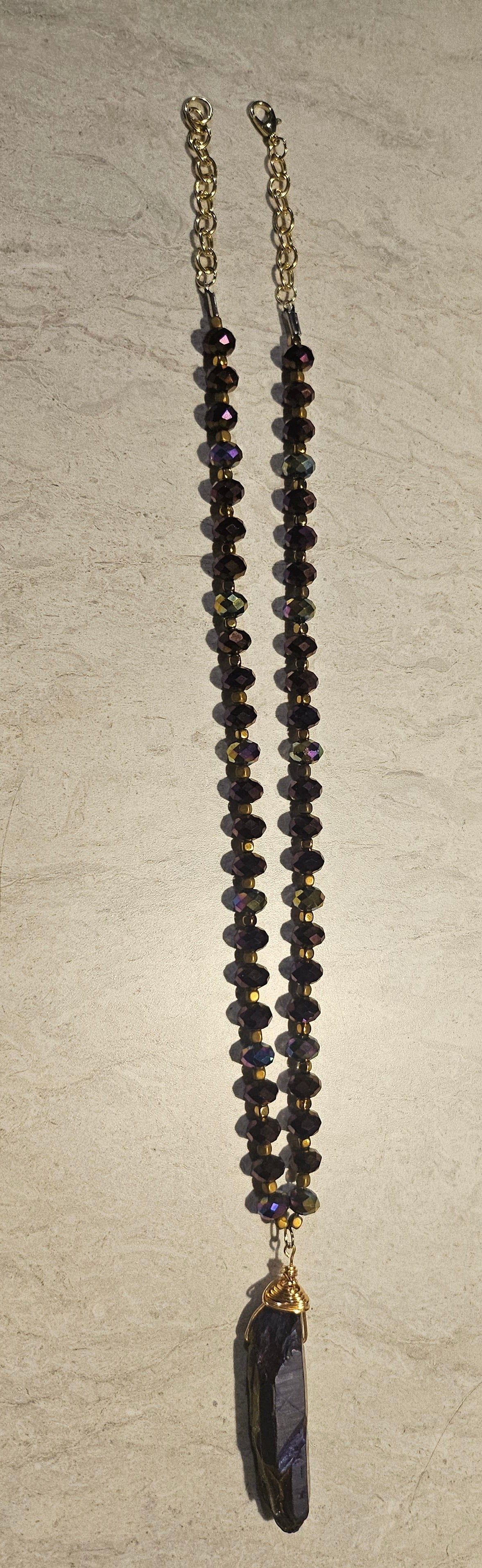 10" Midnight Purple Beaded Necklace