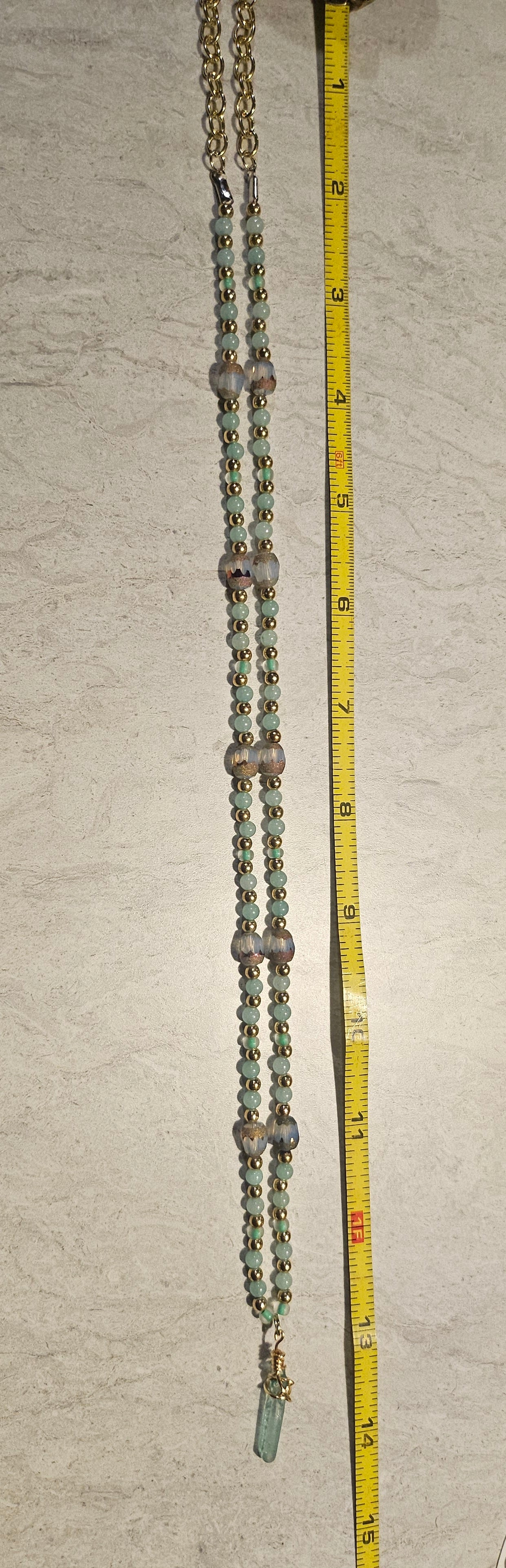 13" Teal Crystal Necklace