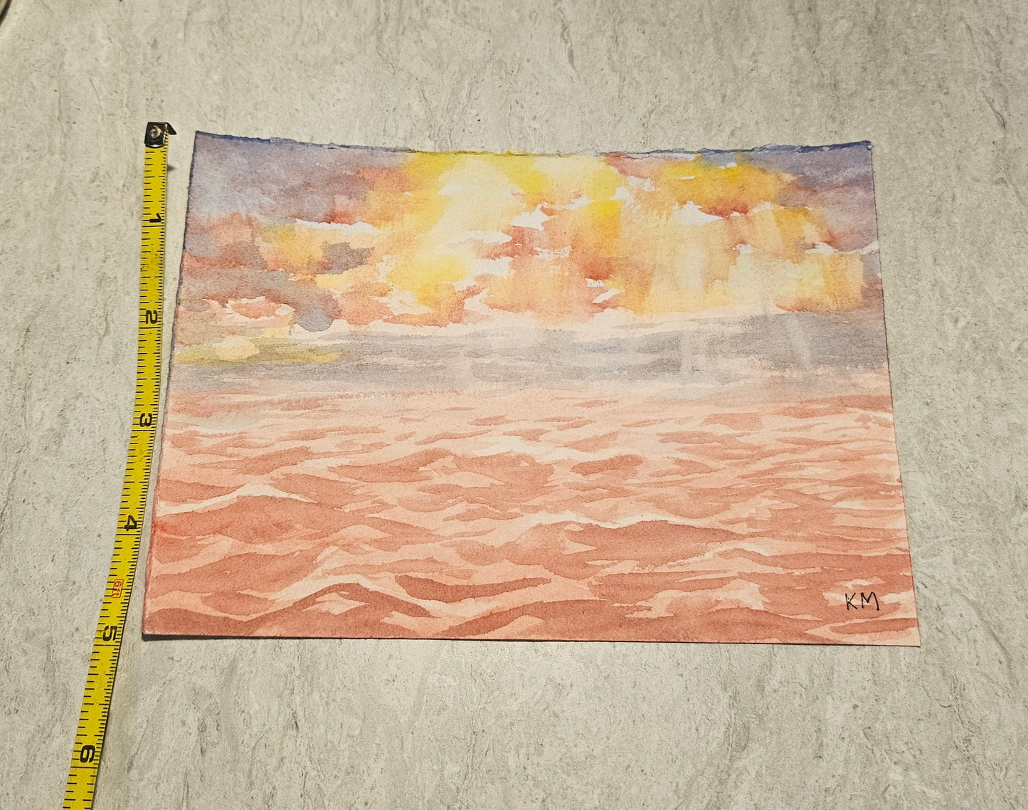 Dusky Sea 5x7 Original Watercolor