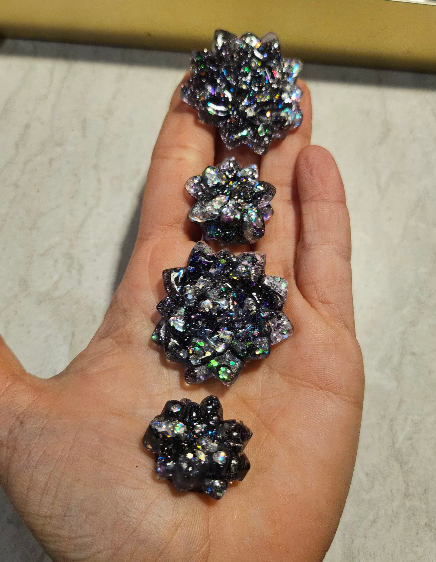 Galaxy Glitter Succulents Magnet Set