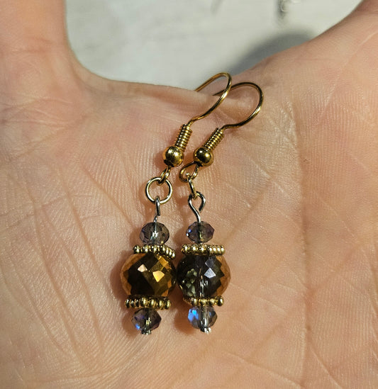 1.5" Iridescent Bronze Earrings