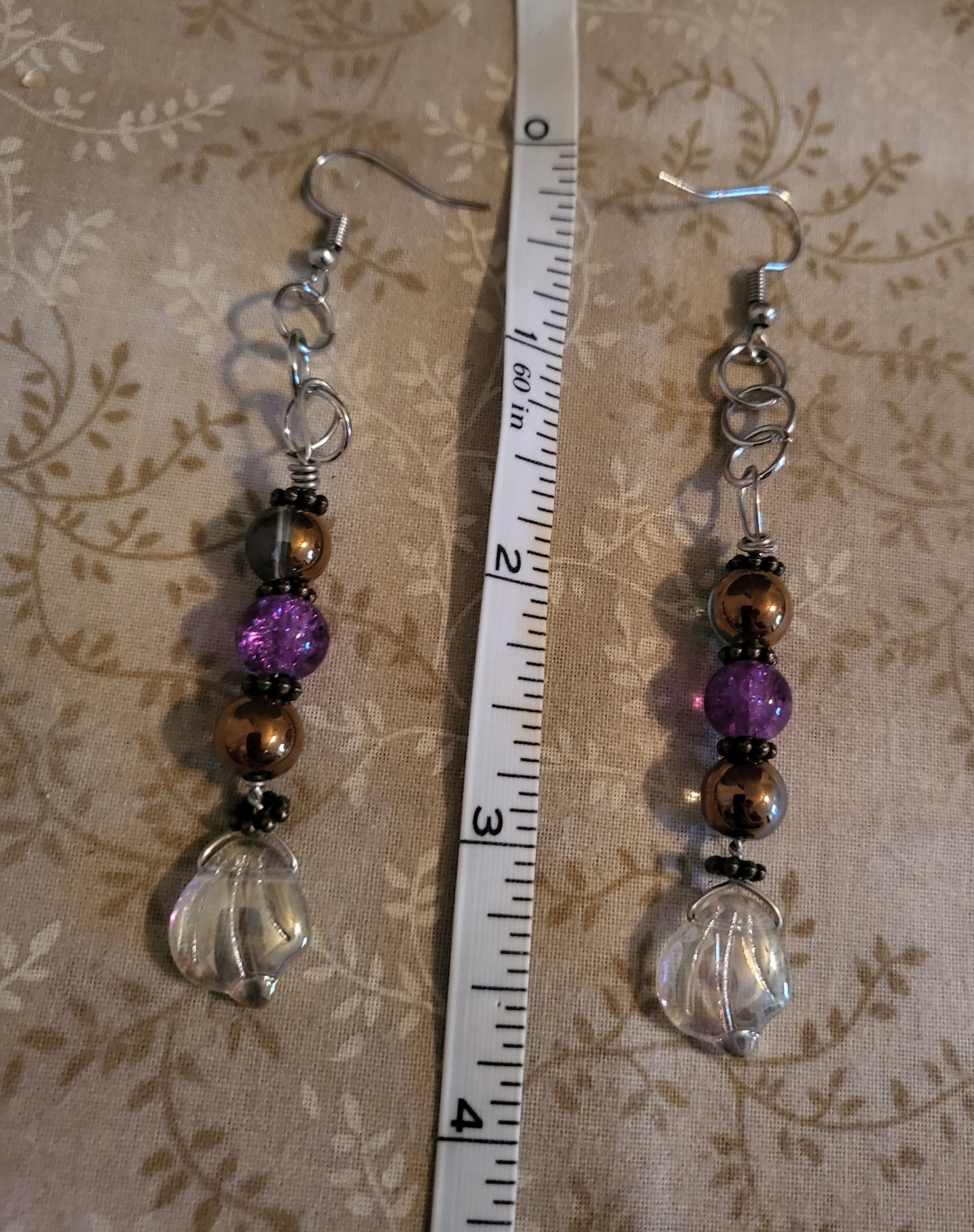 Purple Iridescent Mermaid Earrings