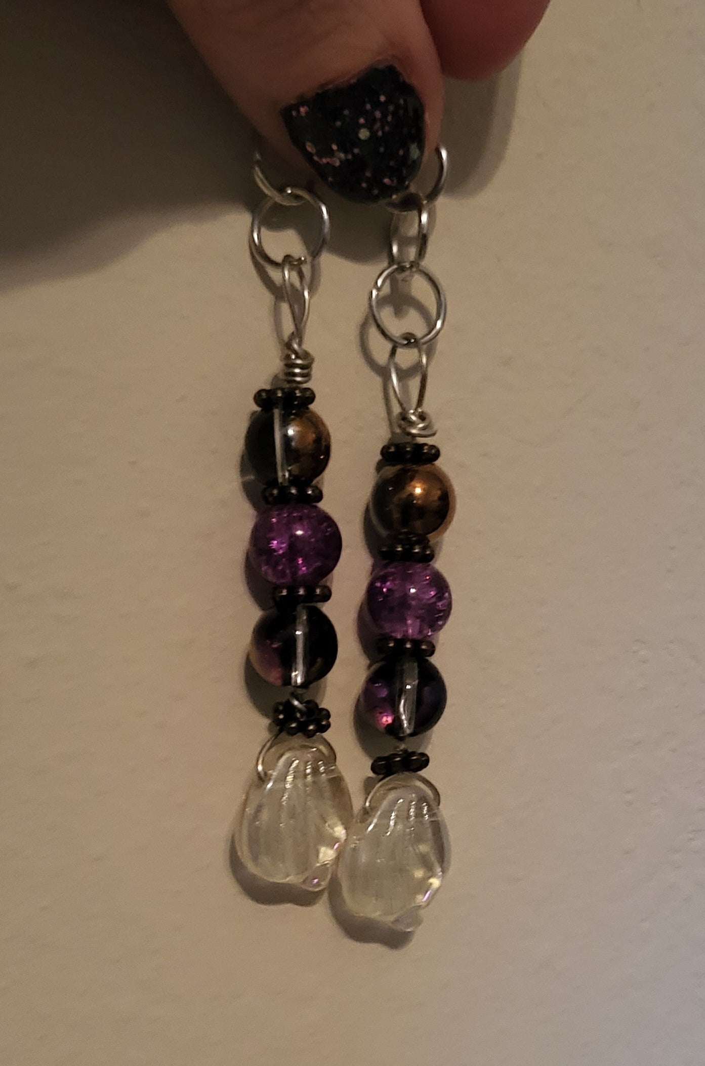 Purple Iridescent Mermaid Earrings