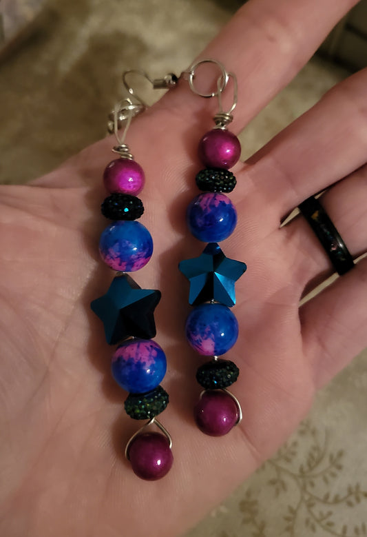 Fuschia Galaxy Earrings