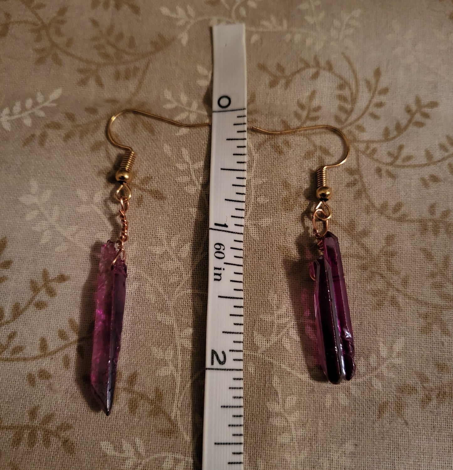 Purple Icicle Crystal Earrings