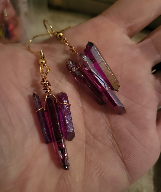 Purple Crystal Earrings